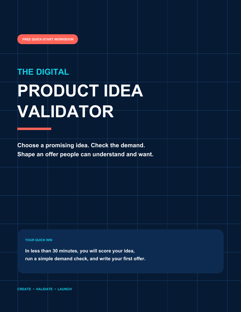 The Digital Product Idea Validator workbook cover